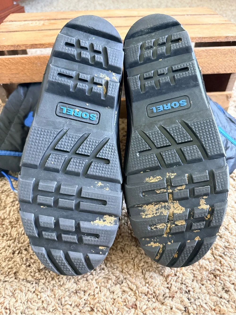 Sorel Kids Black and Blue Insulated Snow Boots
